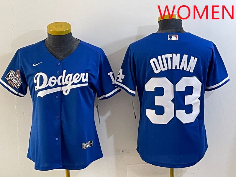 Women Los Angeles Dodgers #33 Outman Blue Game 2025 Nike MLB Jersey style 3->youth mlb jersey->Youth Jersey